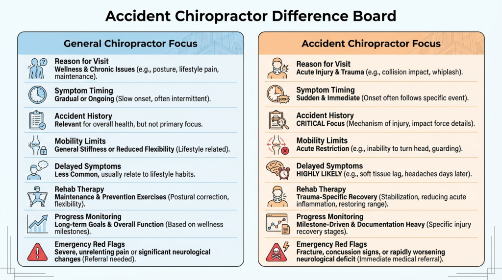 Accident chiropractor difference board