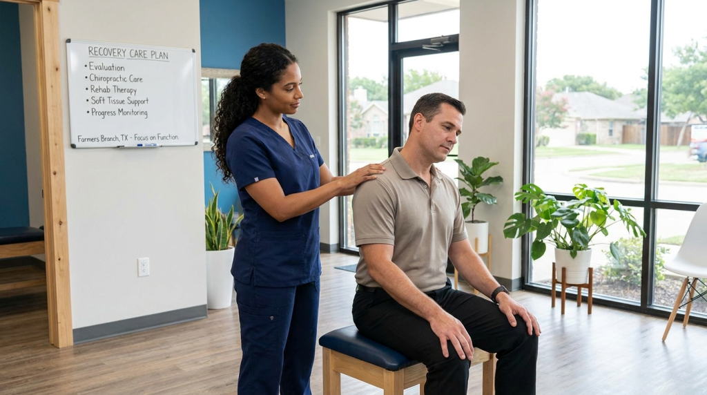 Accident chiropractor recovery planning and rehabilitation therapy